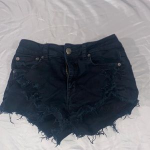 American Eagle black jean shorts